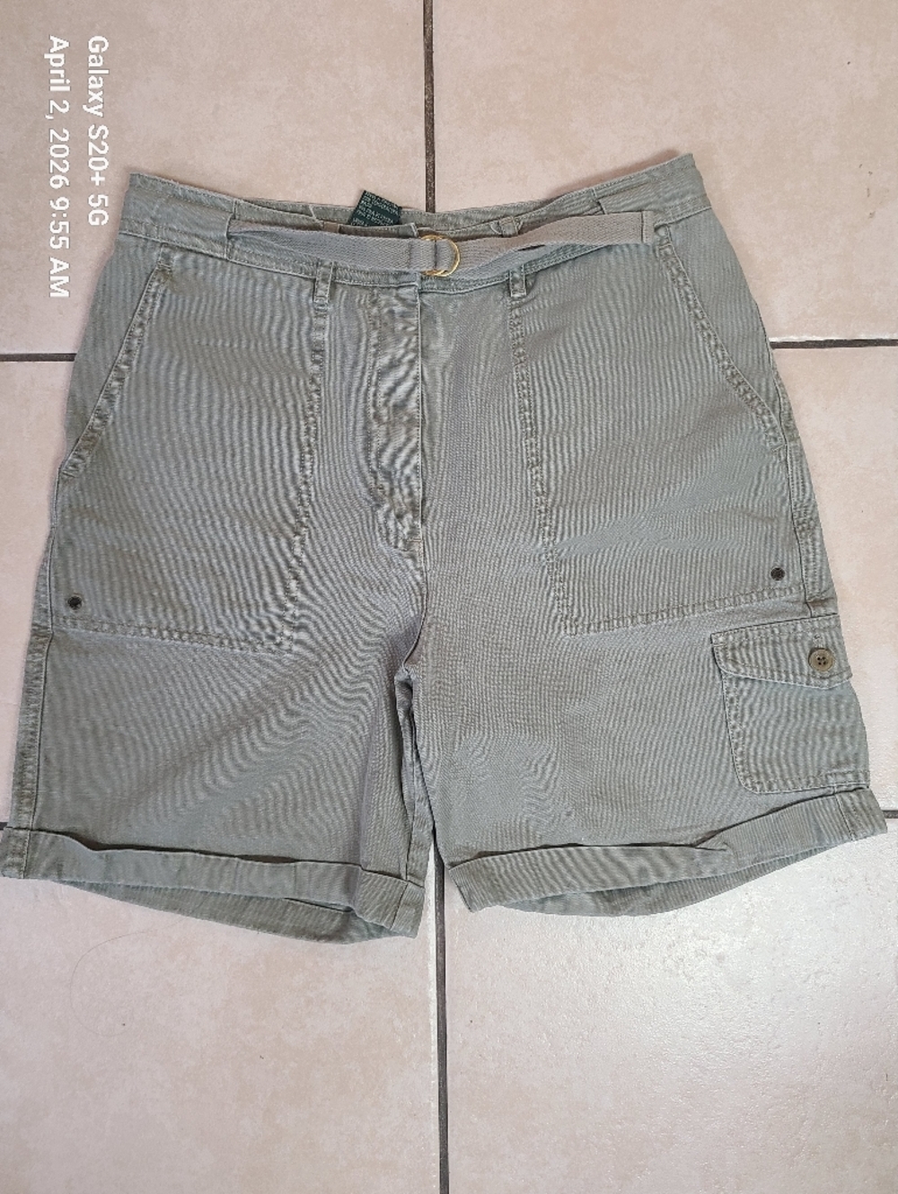Ralph Lauren Olive/Tan Cotton Shorts with Brand Label